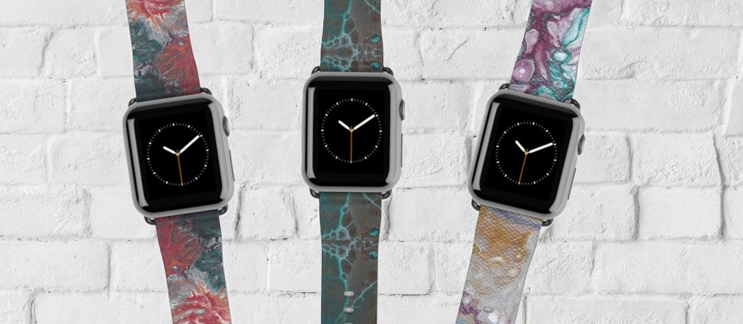 Artistic Vegan Leather Apple Watch Bands – Unique Everyday Elegance