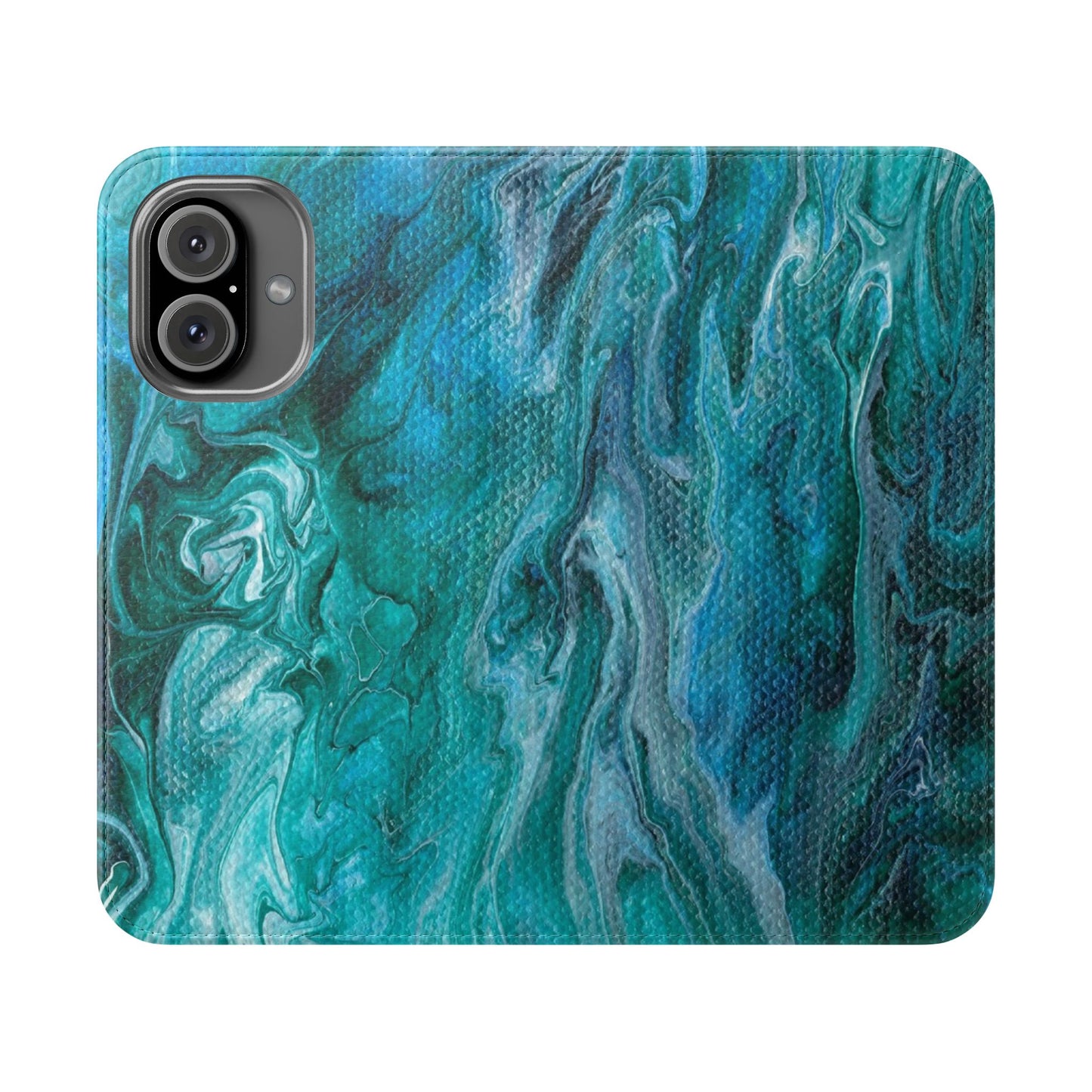 Ocean Waves Flip Phone Case for iPhone 11 – 16 Pro, Samsung 21 – 22 Series