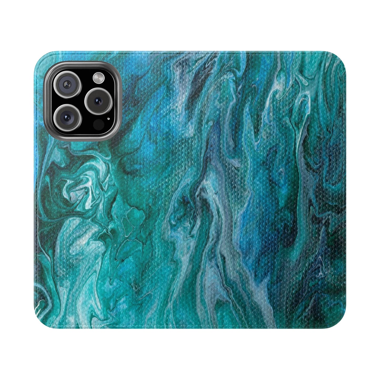 Ocean Waves Flip Phone Case for iPhone 11 – 16 Pro, Samsung 21 – 22 Series