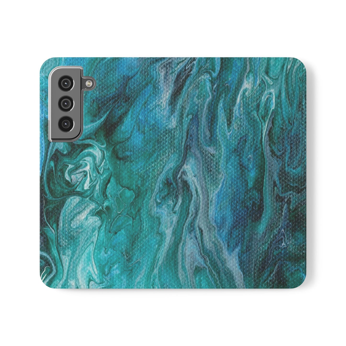 Ocean Waves Flip Phone Case for iPhone 11 – 16 Pro, Samsung 21 – 22 Series