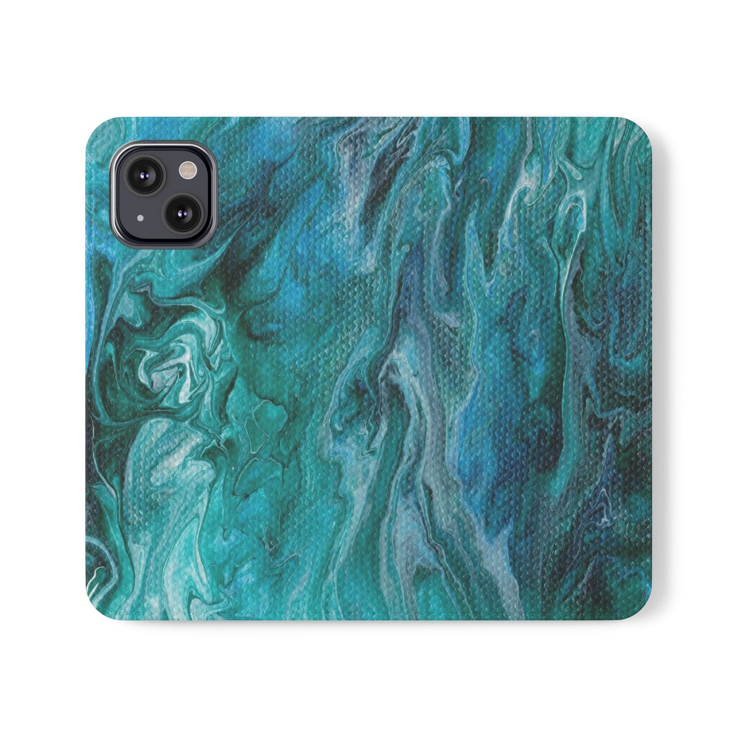 Ocean Waves Flip Phone Case for iPhone 11 – 16 Pro, Samsung 21 – 22 Series