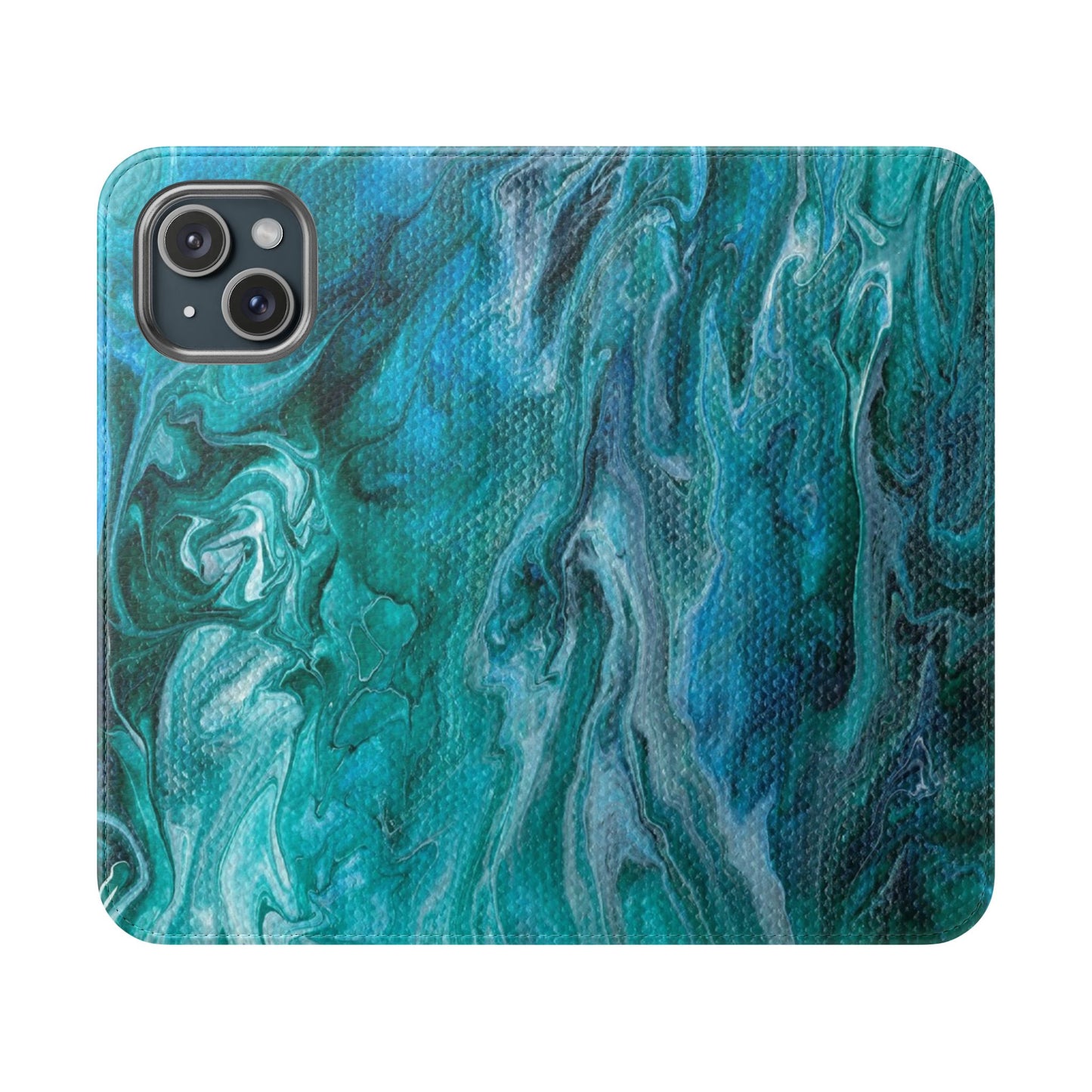 Ocean Waves Flip Phone Case for iPhone 11 – 16 Pro, Samsung 21 – 22 Series