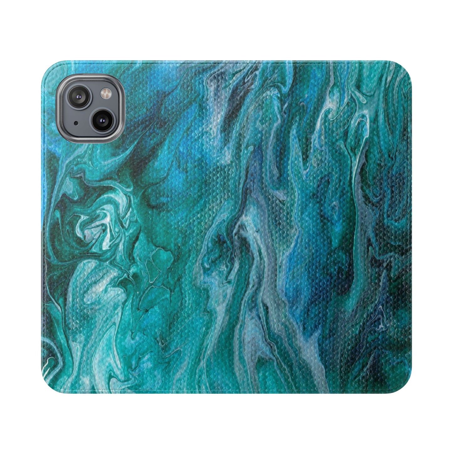 Ocean Waves Flip Phone Case for iPhone 11 – 16 Pro, Samsung 21 – 22 Series