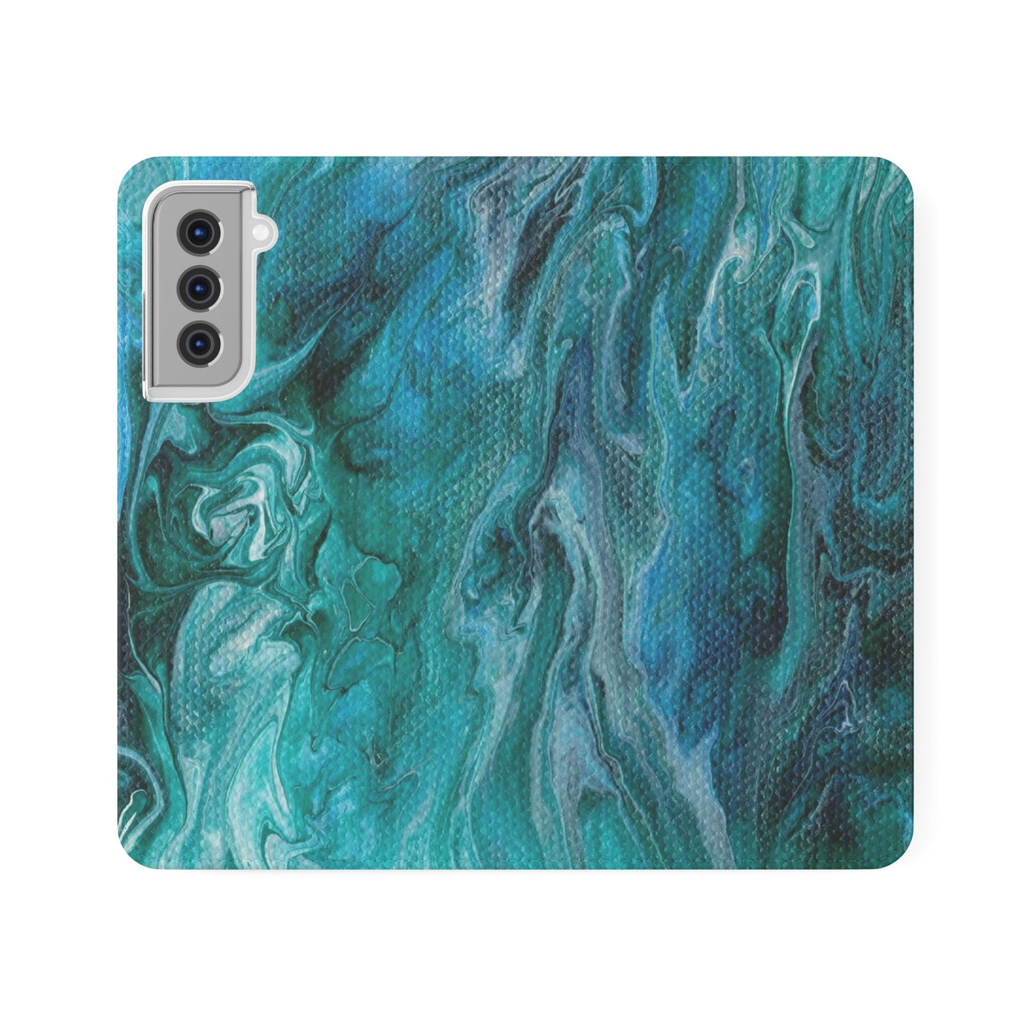 Ocean Waves Flip Phone Case for iPhone 11 – 16 Pro, Samsung 21 – 22 Series