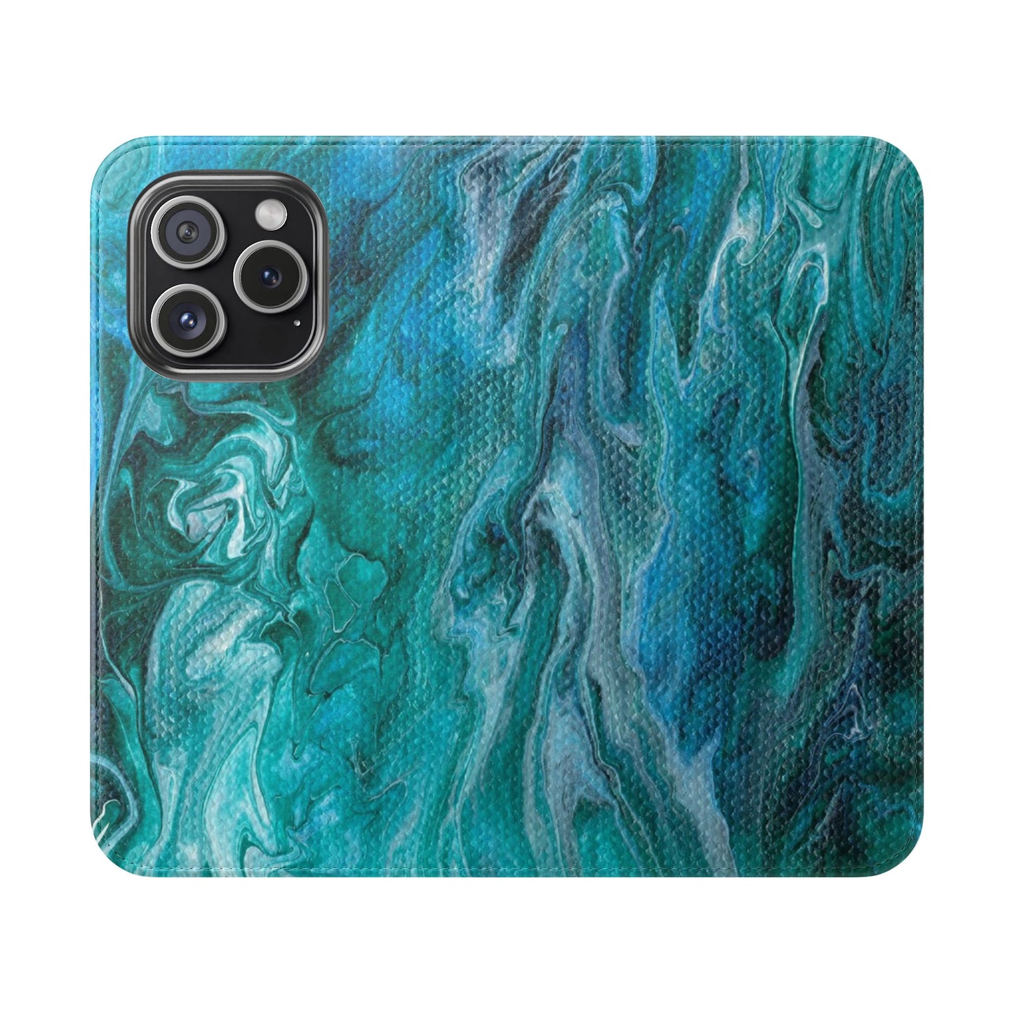 Ocean Waves Flip Phone Case for iPhone 11 – 16 Pro, Samsung 21 – 22 Series