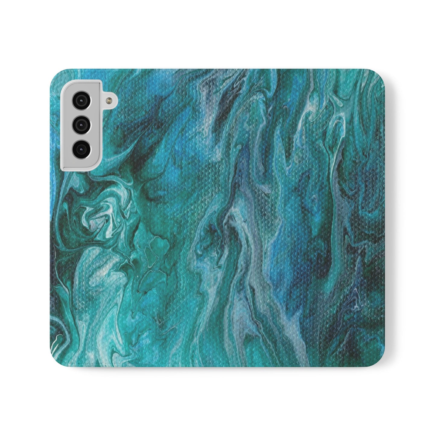 Ocean Waves Flip Phone Case for iPhone 11 – 16 Pro, Samsung 21 – 22 Series