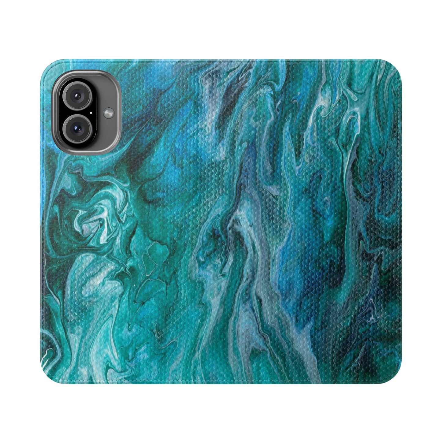 Ocean Waves Flip Phone Case for iPhone 11 – 16 Pro, Samsung 21 – 22 Series