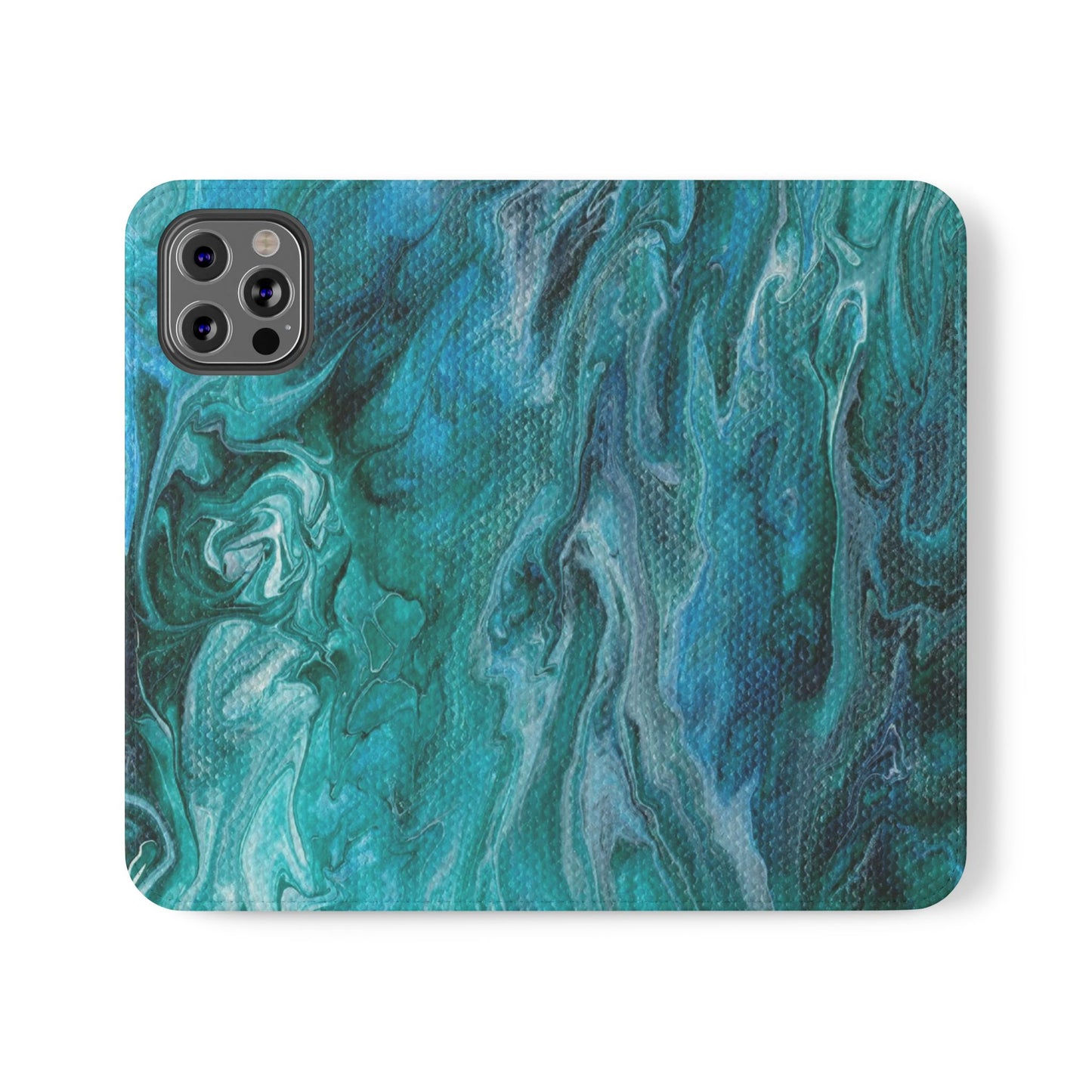 Ocean Waves Flip Phone Case for iPhone 11 – 16 Pro, Samsung 21 – 22 Series