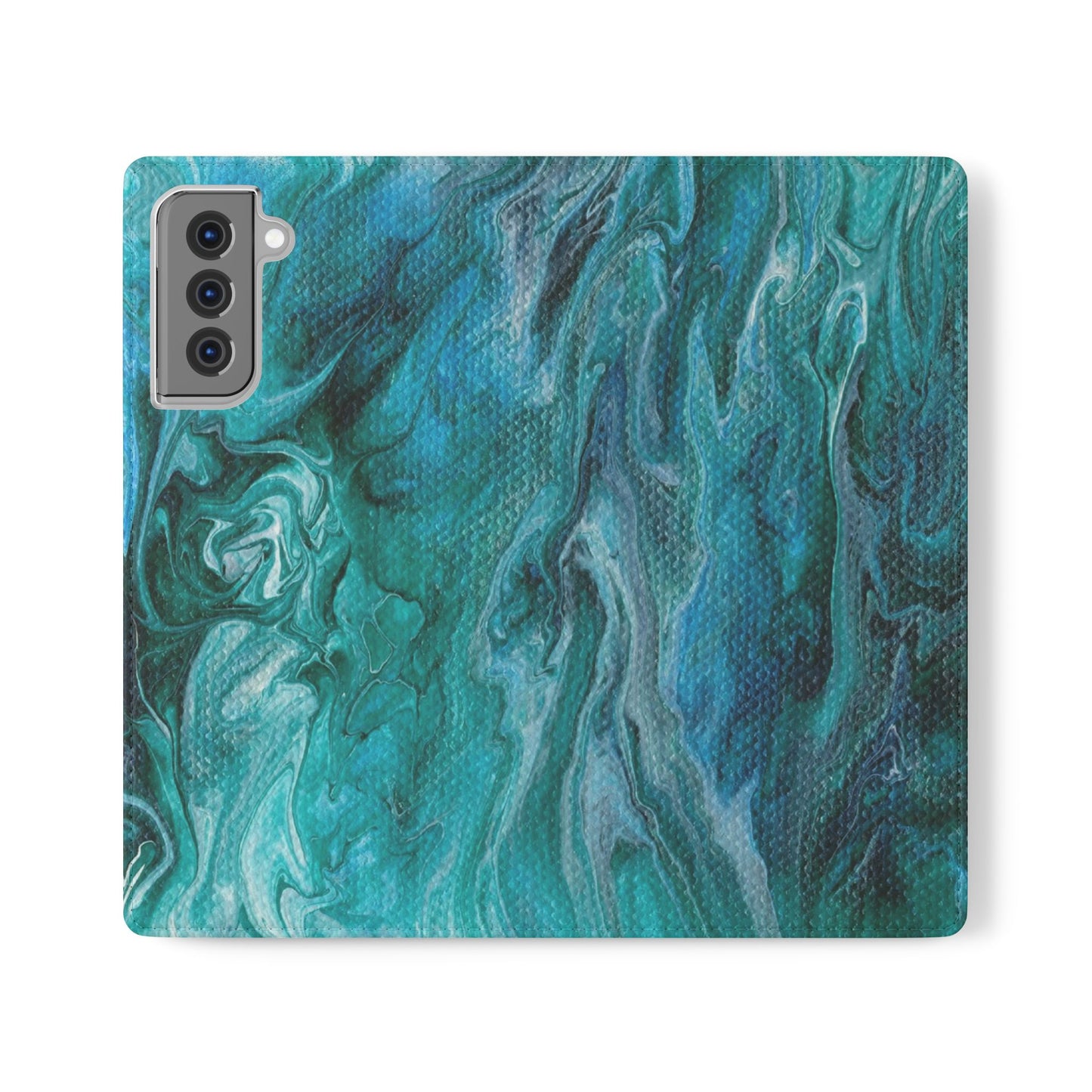 Ocean Waves Flip Phone Case for iPhone 11 – 16 Pro, Samsung 21 – 22 Series