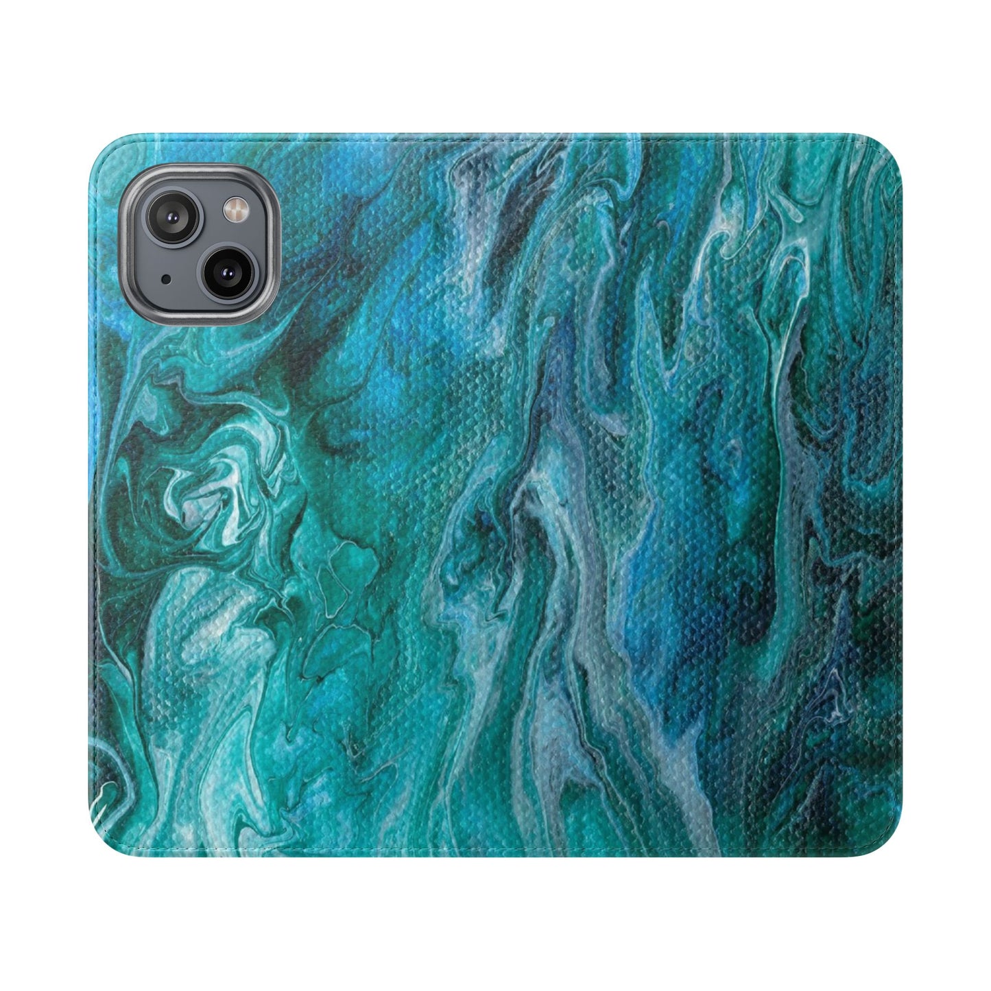 Ocean Waves Flip Phone Case for iPhone 11 – 16 Pro, Samsung 21 – 22 Series