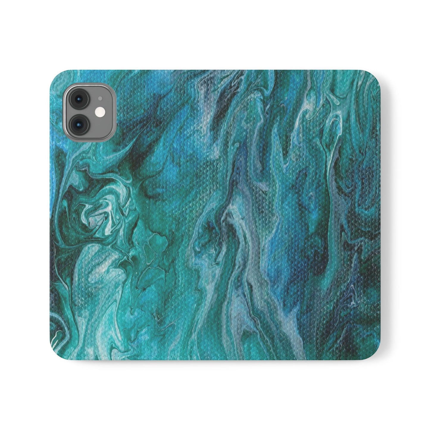 Ocean Waves Flip Phone Case for iPhone 11 – 16 Pro, Samsung 21 – 22 Series