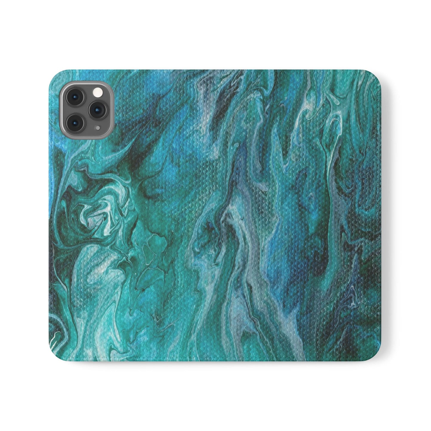 Ocean Waves Flip Phone Case for iPhone 11 – 16 Pro, Samsung 21 – 22 Series