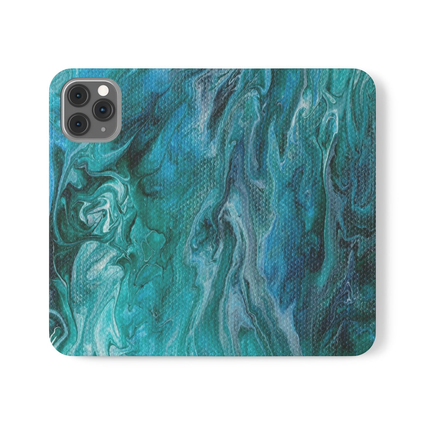 Ocean Waves Flip Phone Case for iPhone 11 – 16 Pro, Samsung 21 – 22 Series