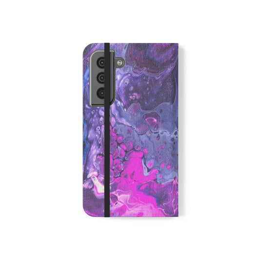 Velvet Twilight Flip Phone Case for iPhone 11 – 16 Pro, Samsung 21 – 22 Series